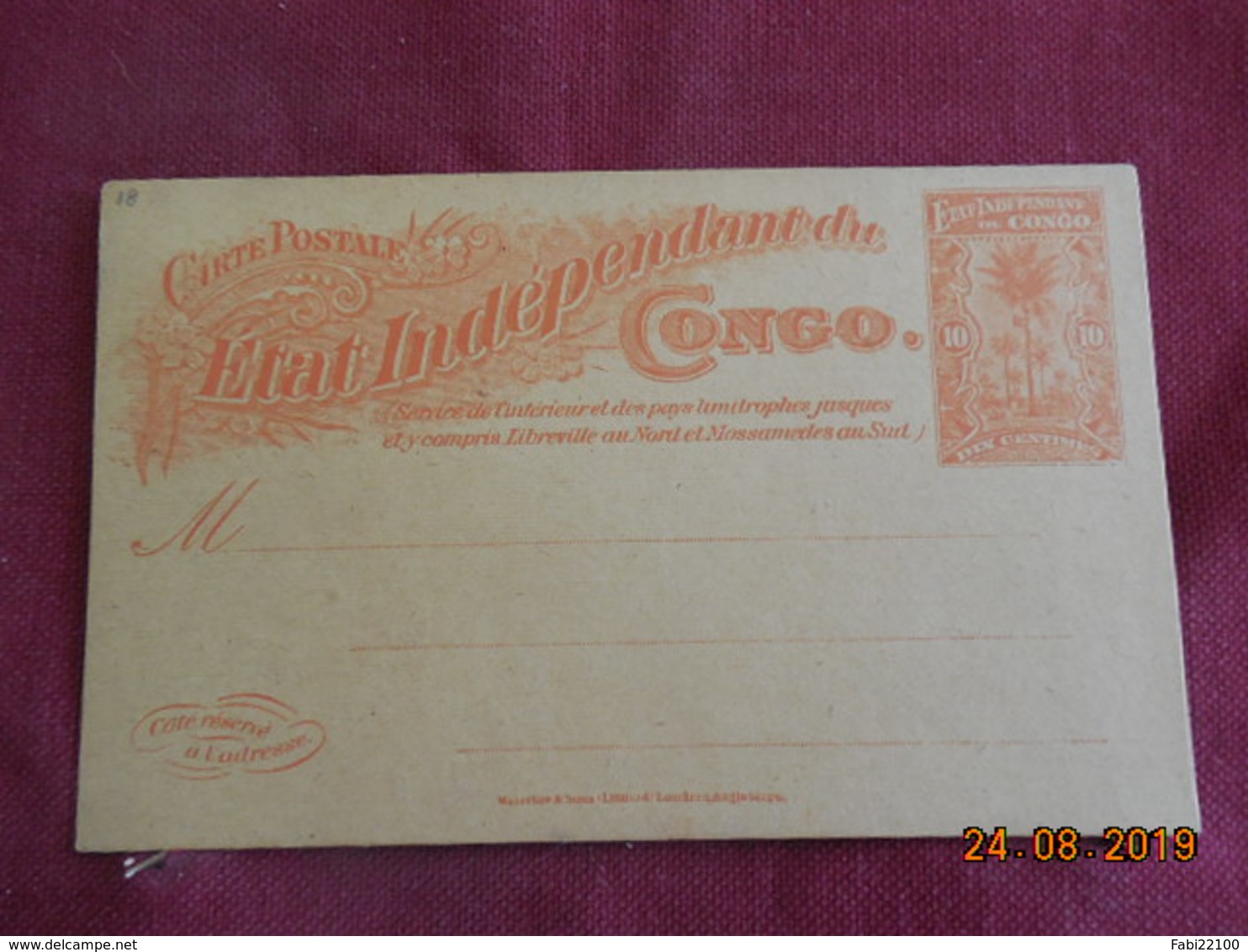 Entier Postal Du Congo Belge - Briefe U. Dokumente