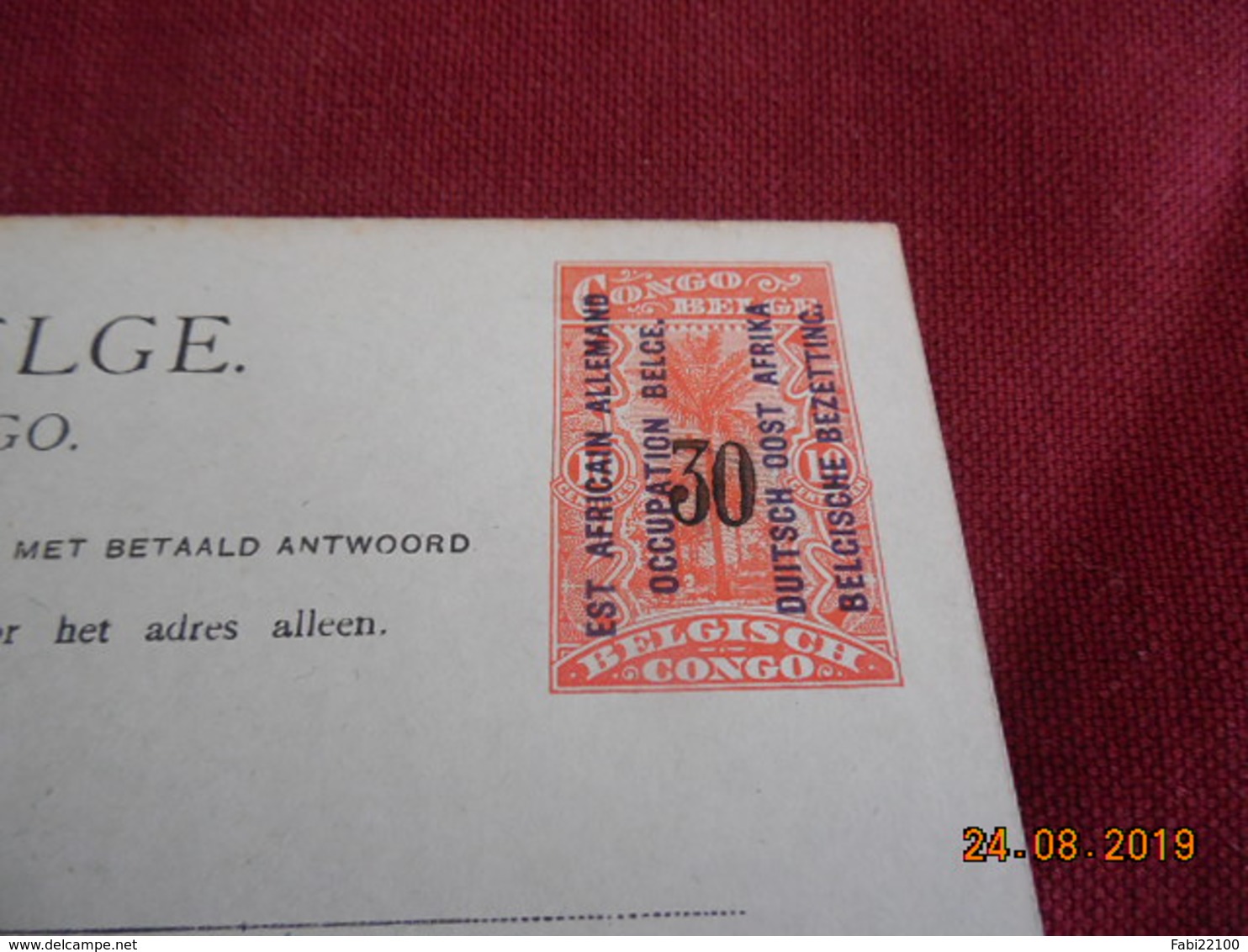 Entier Postal Du Congo Belge Surchargé Avec Reponse Payée - Storia Postale