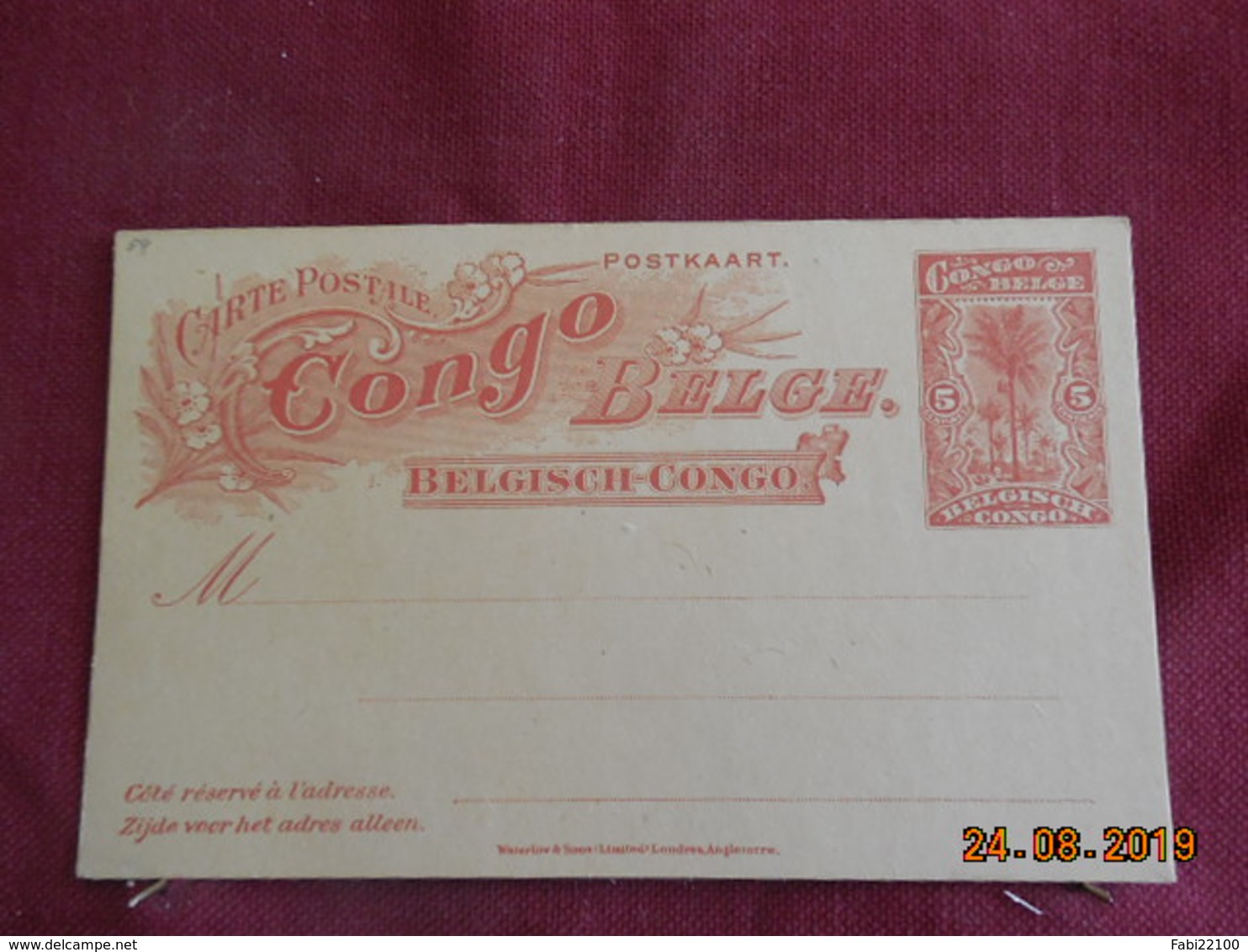 Entier Postal Du Congo Belge - Cartas & Documentos