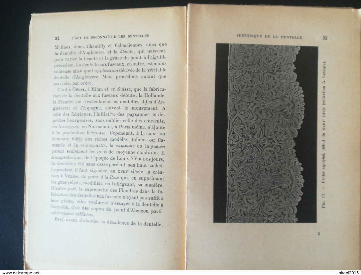 L ART DE RECONNAÎTRE LES DENTELLES VIEUX LIVRE ANNÉE 1924 PAR ÉMILE BAYARD ÉD. GRUND FRANCE