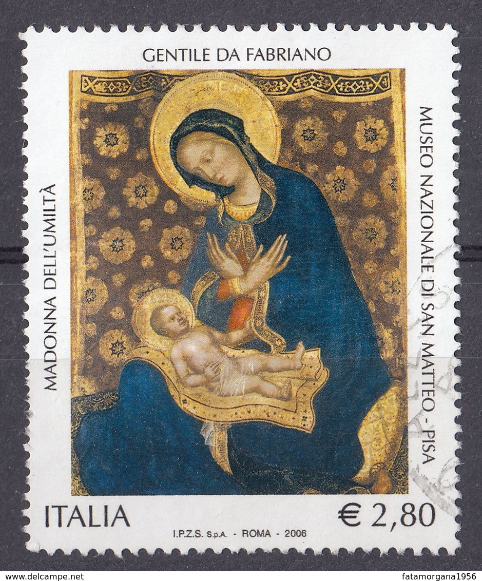 ITALIA - 2006 - Yvert 2861 Usato - Riproduce La Madonna Dell'Umiltà Di Gentile Da Fabriano, 2.80 Euro - 2001-10: Usati