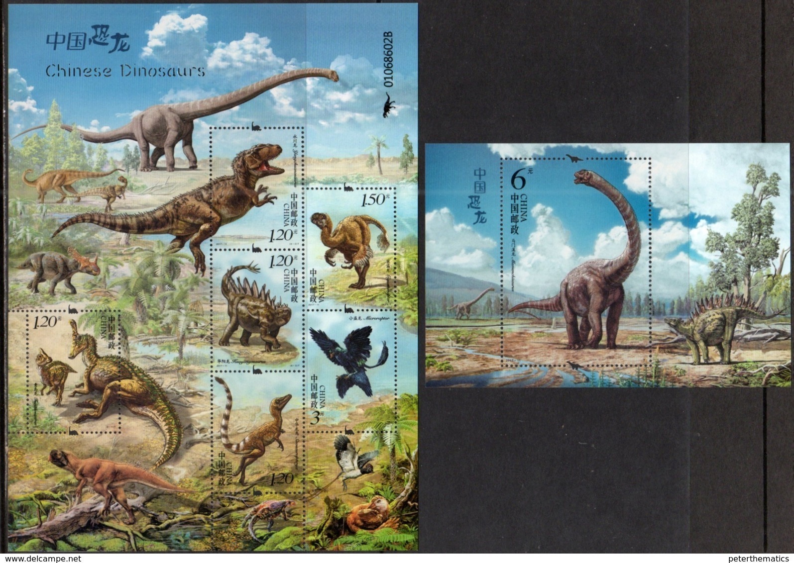 CHINA , 2017, MNH, DINOSAURS, CHINESE DINOSAURS , SHEETLET+ S/SHEET - Prehistorisch