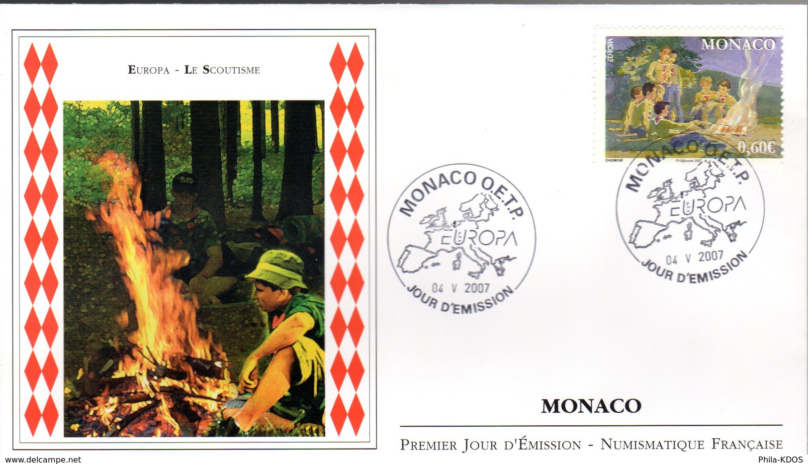 " EUROPA 2007 : LE SCOUTISME / LORD BADEN POWEL " Sur Enveloppe 1er Jour De MONACO De 2007. N° YT 2593. Parf état. FDC - Other & Unclassified