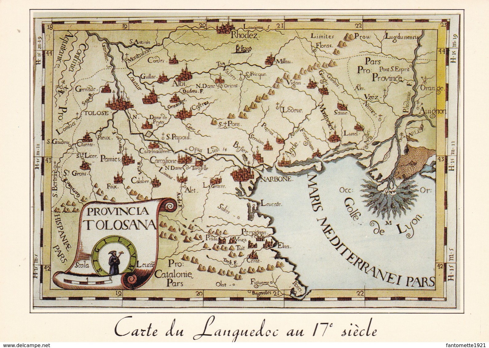 CARTE DU LANGUEDOC XVIIEME SIECLE (dil223) - Languedoc-Roussillon