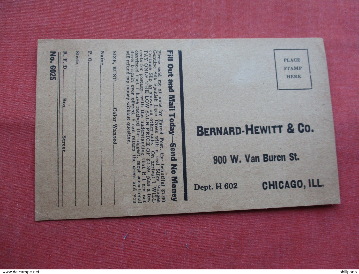 Spanish Lake Bargain $ 2.89  Bernard Hewitt & Cp  Chicago Il -ref    3573 - Publicité