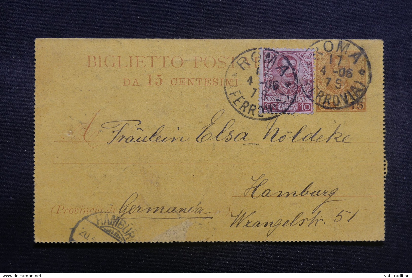 ITALIE - Entier Postal + Complément De Rome Pour L 'Allemagne En 1906 - L 41084 - Ganzsachen