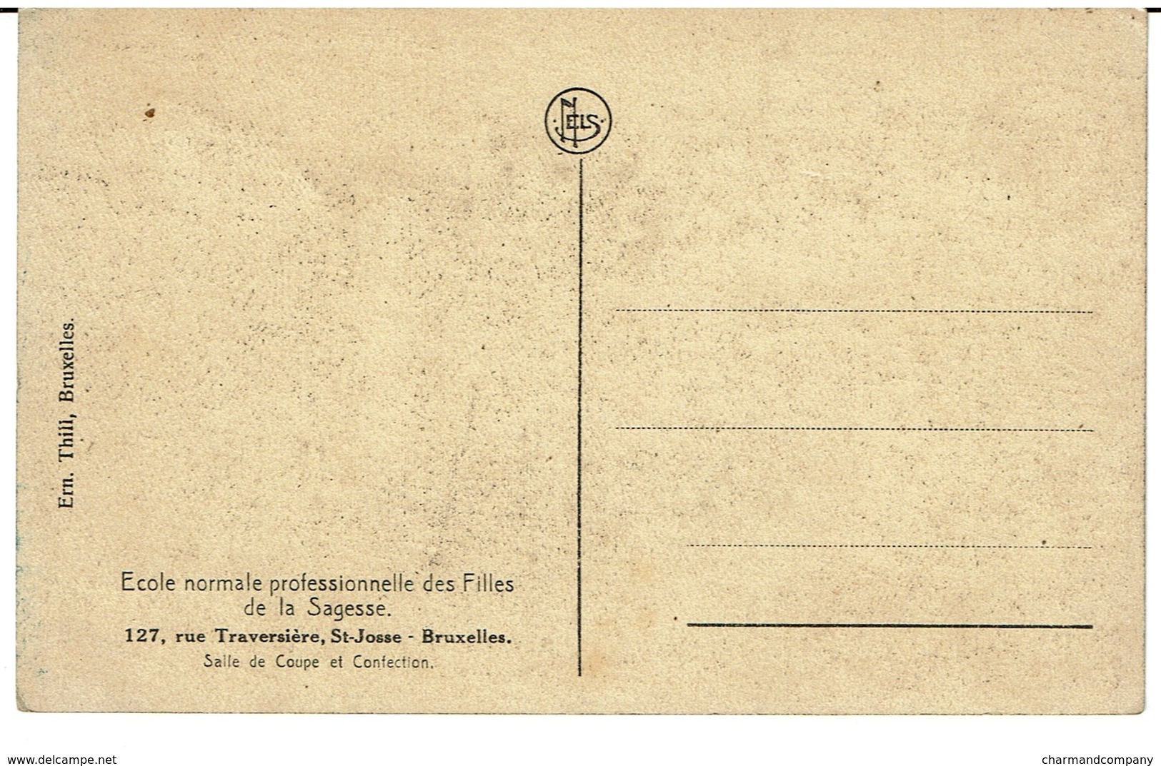 Ecole Normale Professionnelle Des Filles De La Sagesse - 127 Rue Traversière St-Josse - Salle De Coupe ...-  2 Scans - Onderwijs, Scholen En Universiteiten