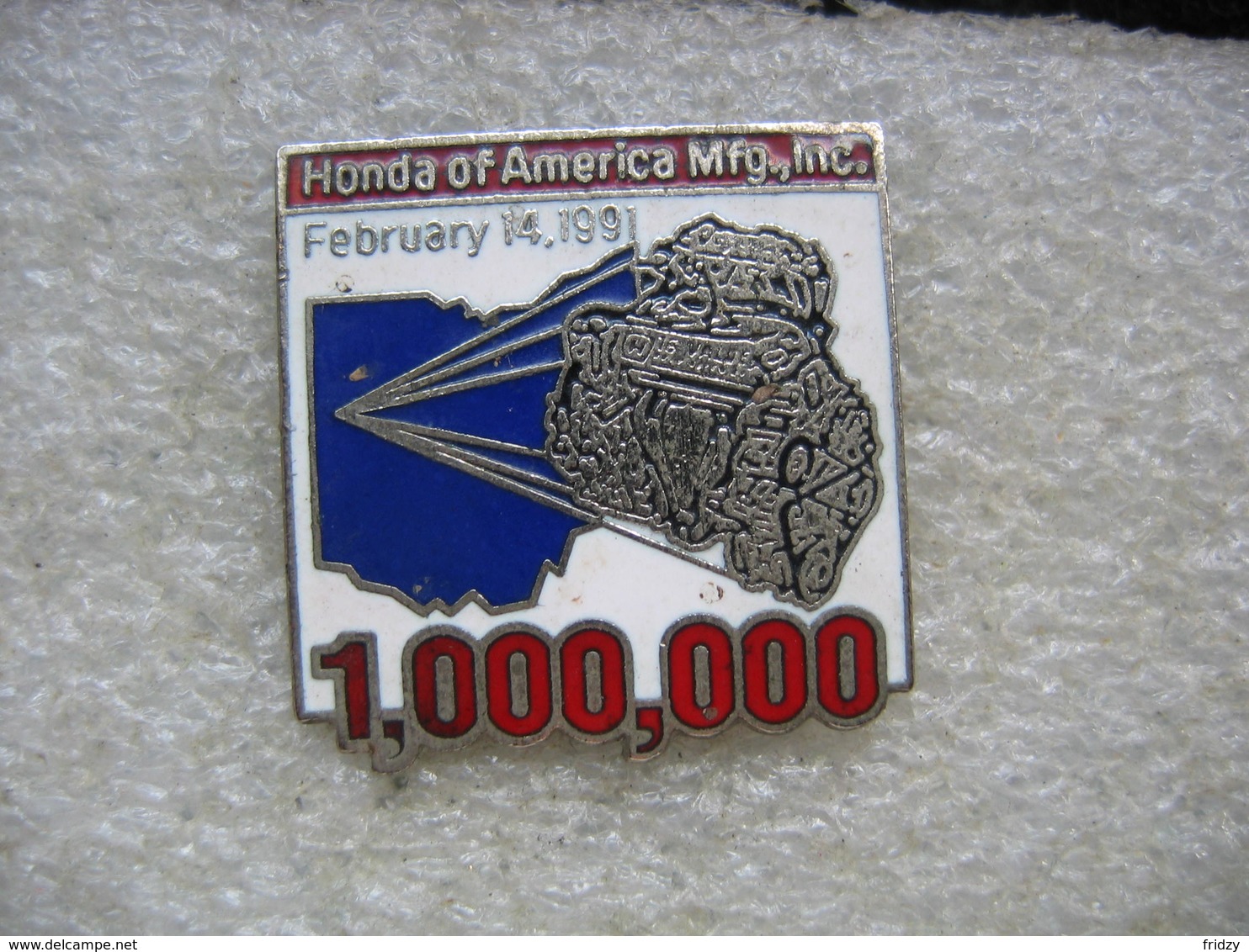 Pin's Du 1000000eme Moteur Automobile HONDA Of America Mfg,Inc. - Honda