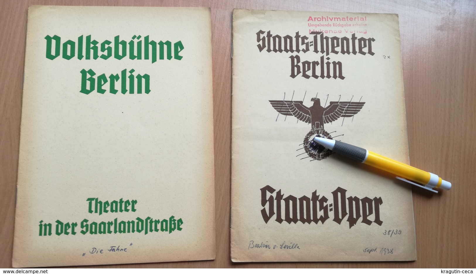 1938 1939 Volksbühne Berlin WWII GERMANY GERMAN STAATSTHEATER DEUTSCHLAND NAZI LOT MAGAZINE NEWS NEWSPAPER STATE THEATER - Theater & Scripts