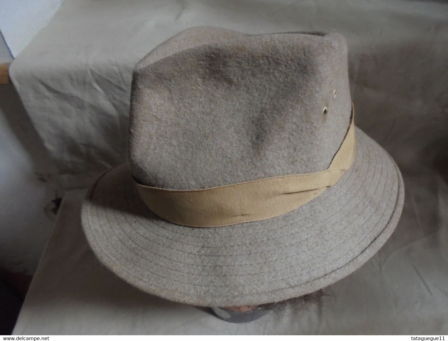 Ancien - Chapeau femme laine feutrine Taille 55 - 4 Années 50