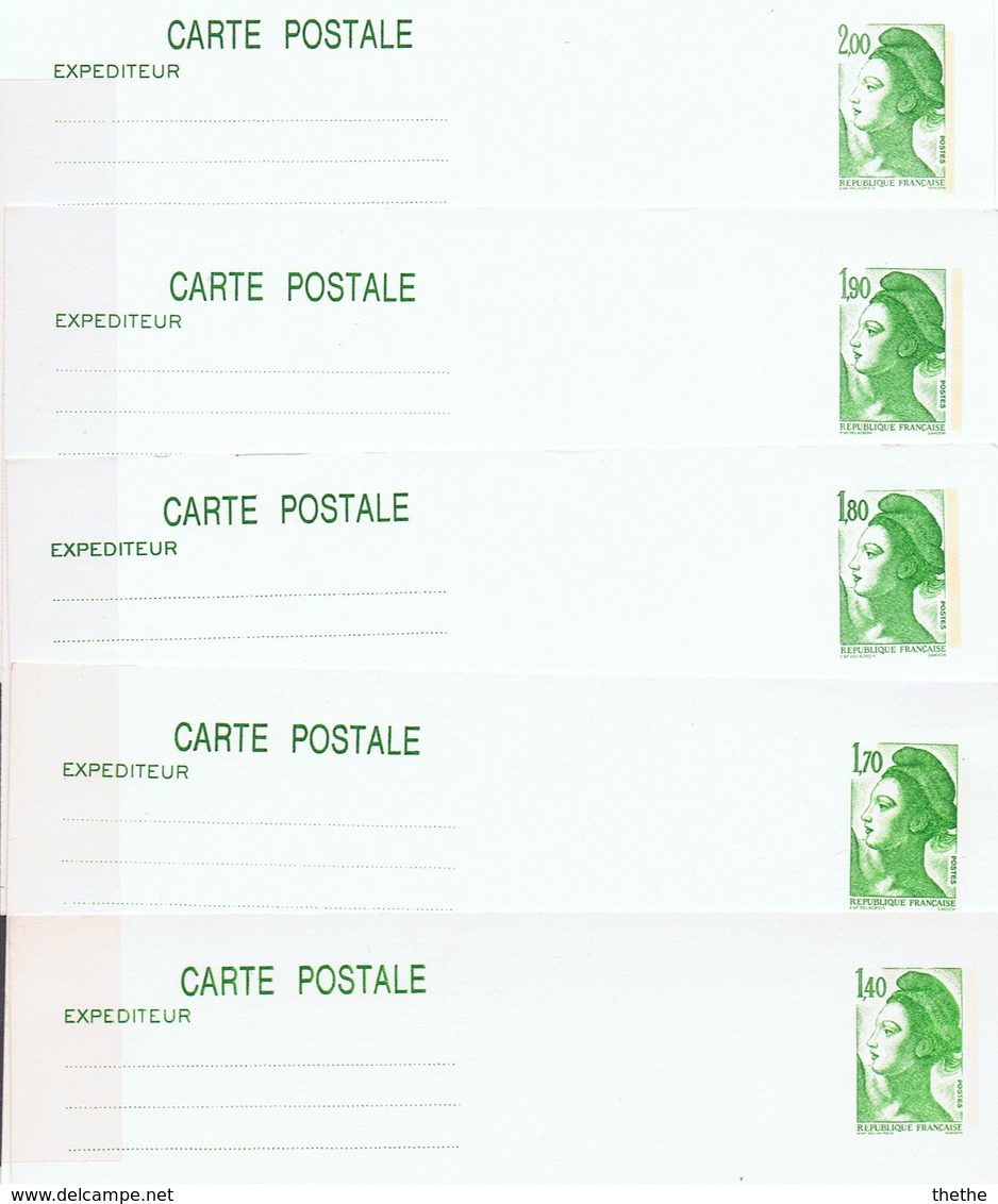 CP Type Liberté De Gandon (5 Valeurs) - Lots Et Collections : Entiers Et PAP