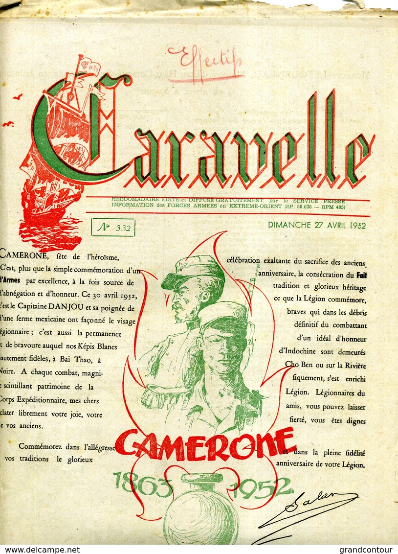 JOURNAL CARAVELLE CONSACRE A LA LEGION  CAMERONE INDOCHINE - Storia