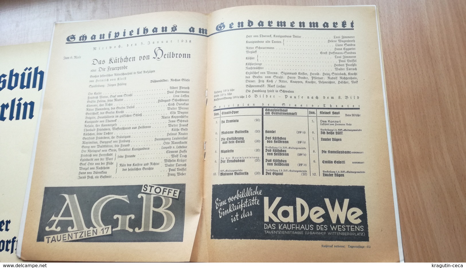 1937 1938 Volksbühne Berlin GERMANY GERMAN STAATS THEATER DEUTSCHLAND NAZI LOT MAGAZINE NEWS NEWSPAPER STATE THEATER - Théâtre & Scripts