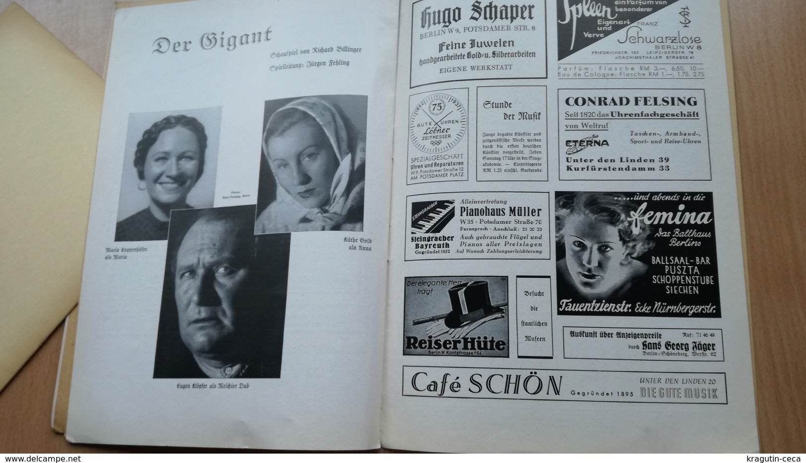 1937 1938 Volksbühne Berlin GERMANY GERMAN STAATS THEATER DEUTSCHLAND NAZI LOT MAGAZINE NEWS NEWSPAPER STATE THEATER - Theatre & Scripts