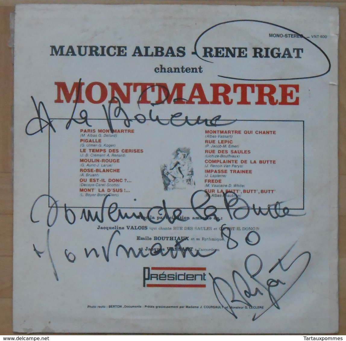 Les Célèbres Animateurs De La Butte Montmartre - Maurice Albas - René Rigat - 33T Dédicacé Par R. Rigat - Humour, Cabaret