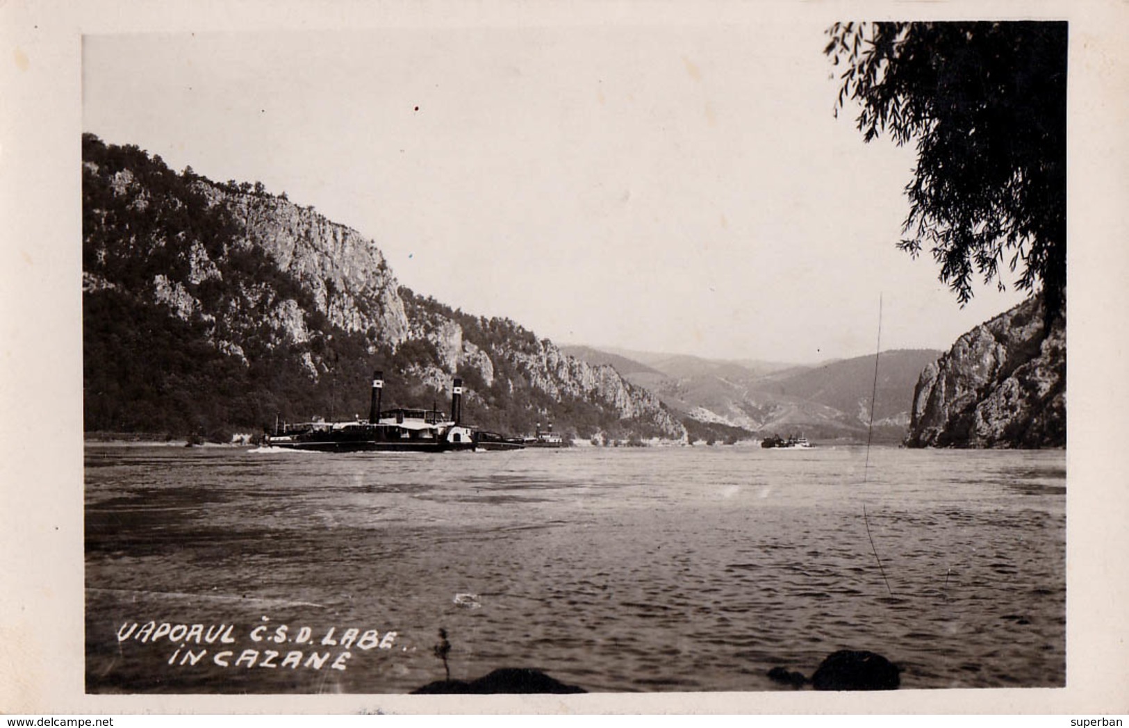 ORSOVA / SHIP On DANUBE : VAPORUL Č.S.D. LABE în CAZANE - CARTE VRAIE PHOTO / REAL PHOTO POSTCARD ~ 1930 - RRR ! (ac776) - Roemenië