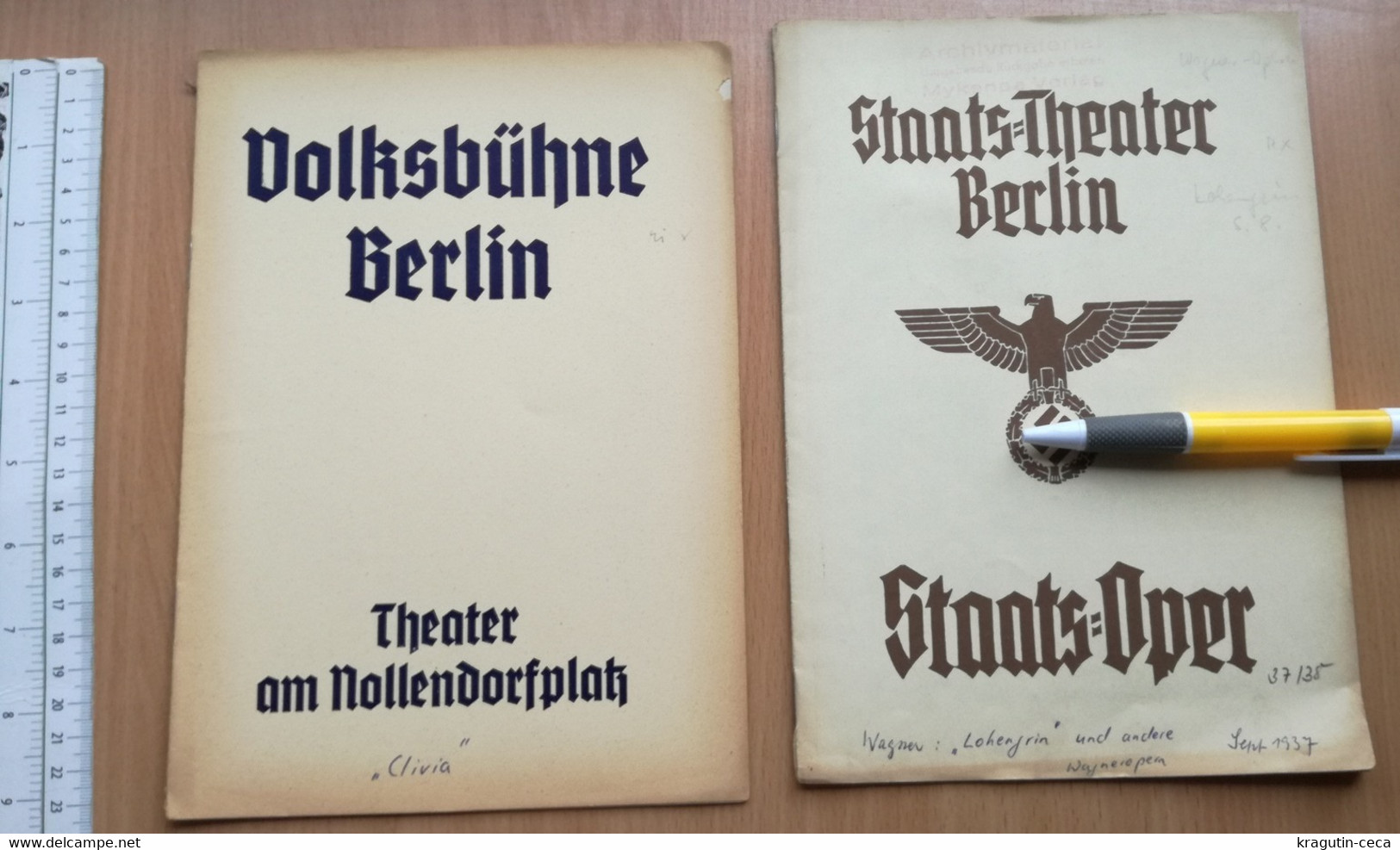 1937 938 Volksbühne Berlin WWII GERMANY GERMAN STAATSTHEATER OPER DEUTSCHLAND NAZI LOT MAGAZINE NEWSPAPERS STATE THEATER - Theater & Scripts