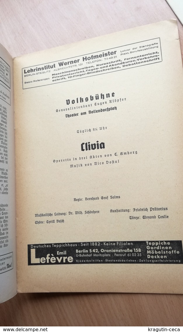 1937 938 Volksbühne Berlin WWII GERMANY GERMAN STAATSTHEATER OPER DEUTSCHLAND NAZI LOT MAGAZINE NEWSPAPERS STATE THEATER