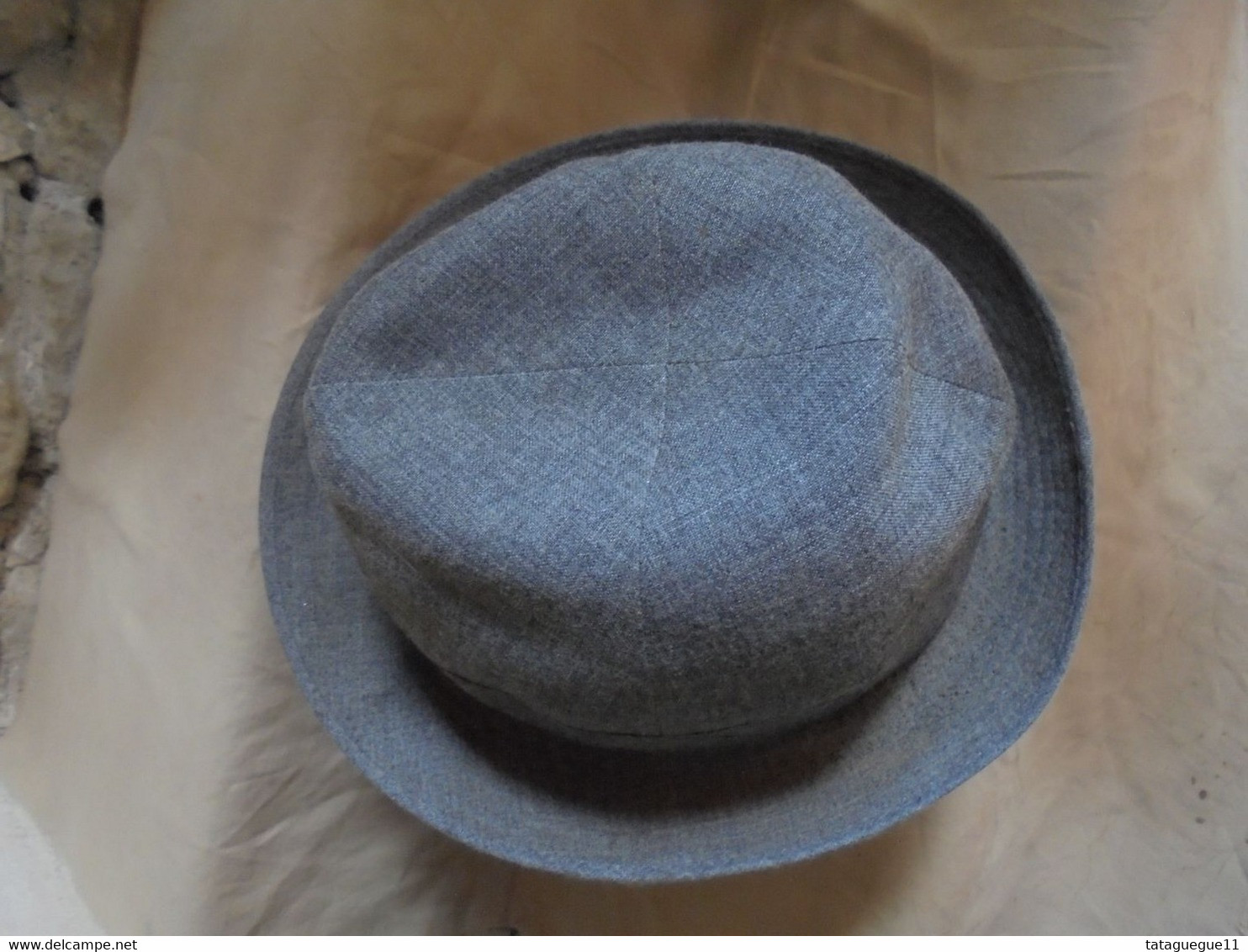 Ancien - Chapeau femme Lydia imperméable gris Taille 56 - 4 1/2 Années 50