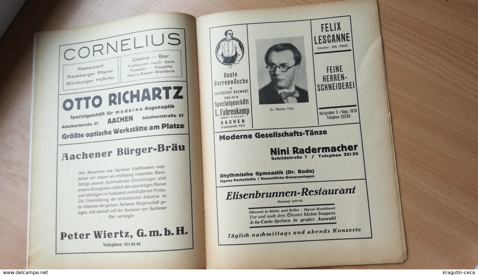 AACHEN GERMANY GERMAN PRE - WWII STAATSTHEATER DEUTSCHLAND NAZI MAGAZINE NEWS NEWSPAPER STATE THEATER AD ADVERTISE PROMO - Theatre & Scripts