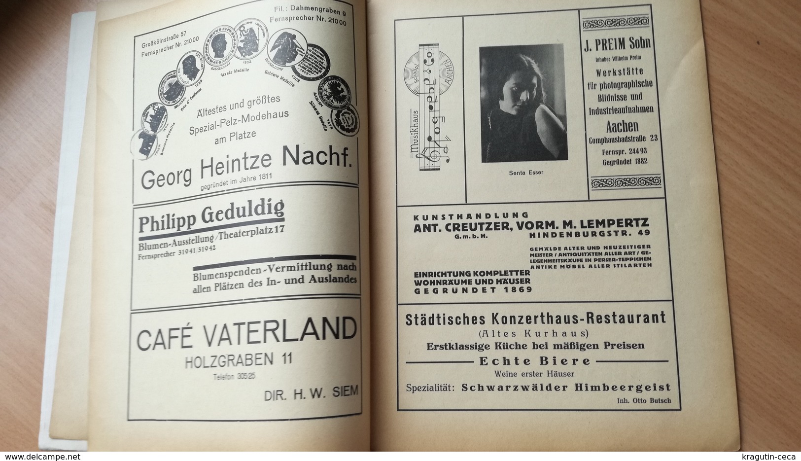 AACHEN GERMANY GERMAN PRE - WWII STAATSTHEATER DEUTSCHLAND NAZI MAGAZINE NEWS NEWSPAPER STATE THEATER AD ADVERTISE PROMO