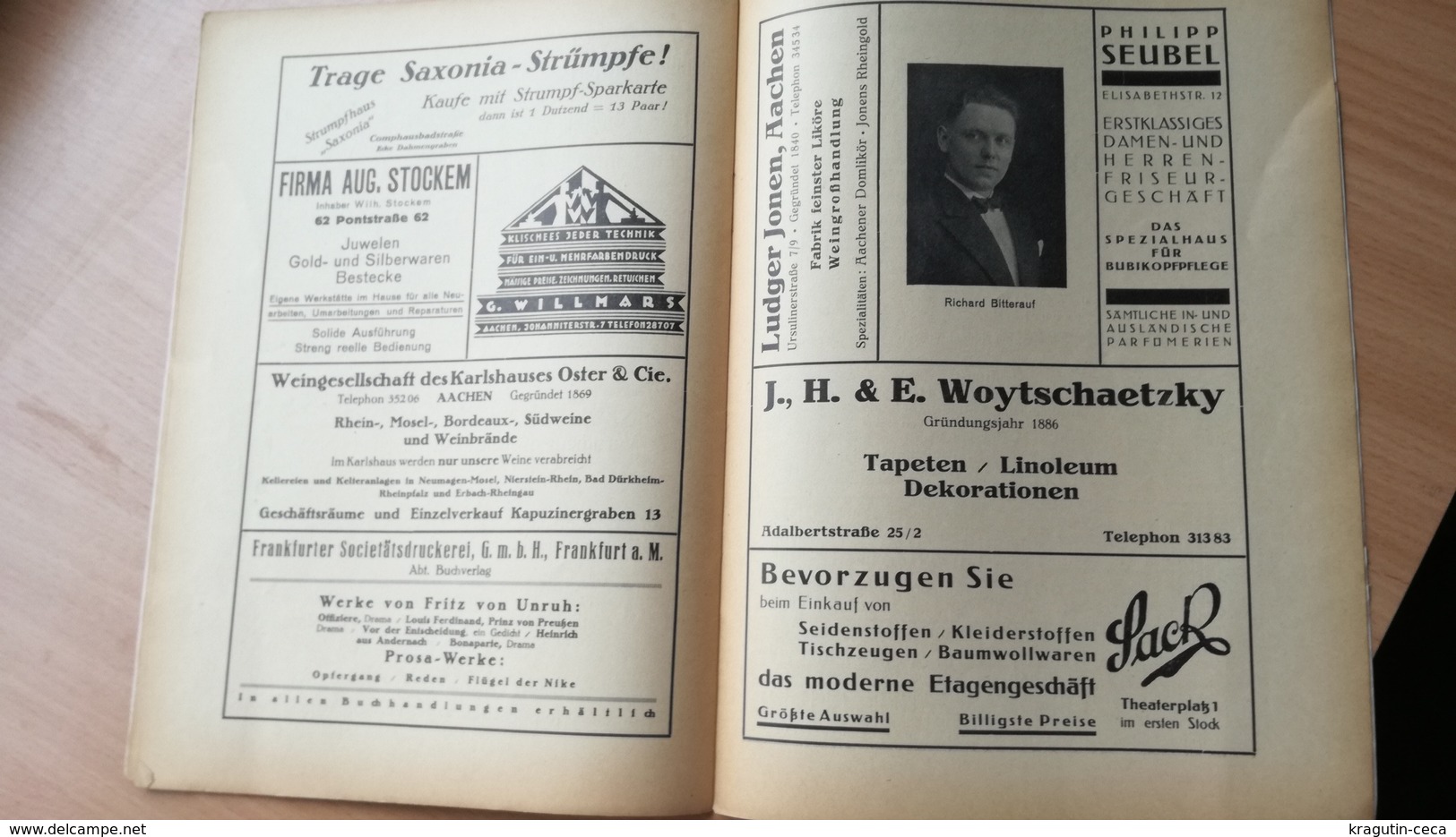 AACHEN GERMANY GERMAN PRE - WWII STAATSTHEATER DEUTSCHLAND NAZI MAGAZINE NEWS NEWSPAPER STATE THEATER AD ADVERTISE PROMO