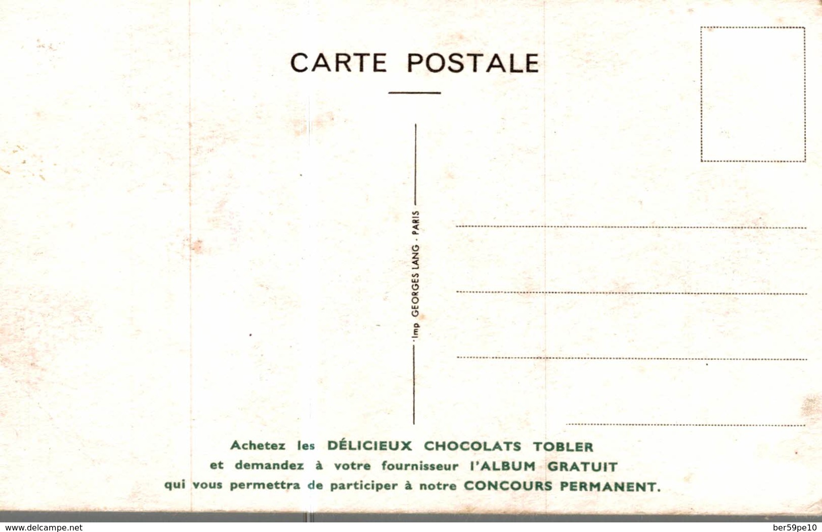 CARTE POSTALE PUBLICITAIRE CHOCOLATS TOBLER  WALT-DISNEY  PROFESSEUR HIBOU - Autres & Non Classés