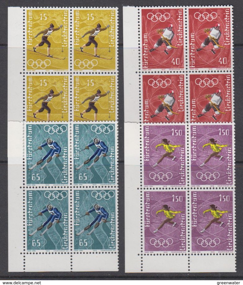 Liechtenstein 1971 Olympic  Wintergames 4v Bl Of 4 (corners)  ** Mnh (40770G) - Ongebruikt