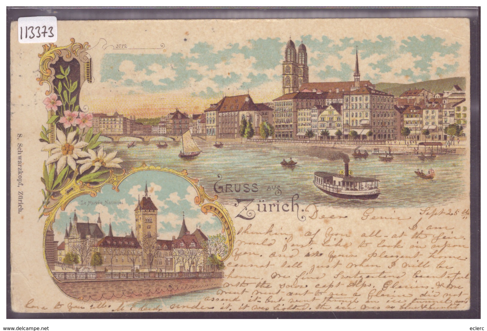 GRUSS AUS ZÜRICH - LITHO - B ( PLI D'ANGLE ) - Zürich