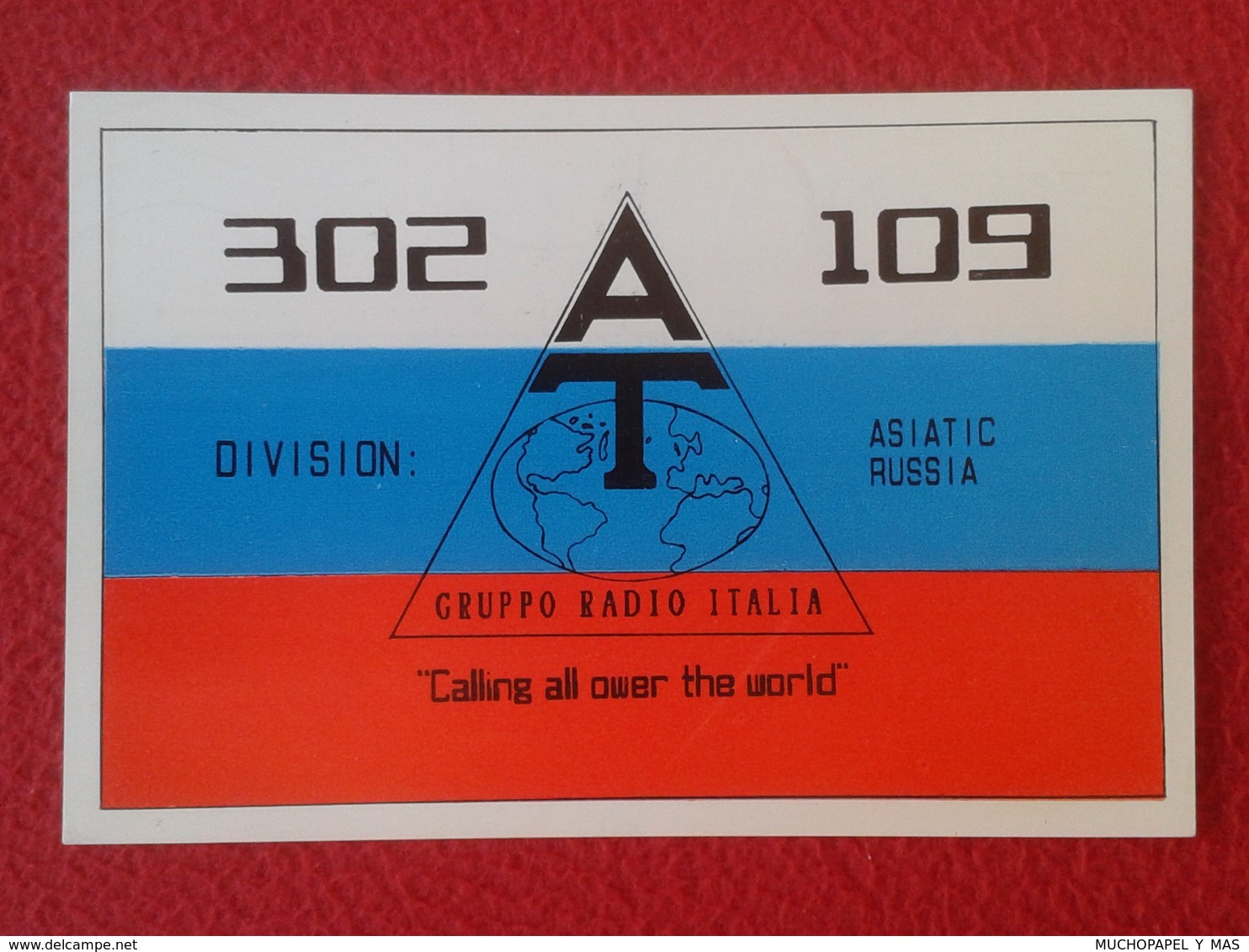 POSTAL TYPE POST CARD QSL RADIOAFICIONADOS RADIO AMATEUR GRUPPO AT ITALIA ASIATIC RUSSIA RUSIA BANDERA FLAG VER FOTOS - Otros & Sin Clasificación