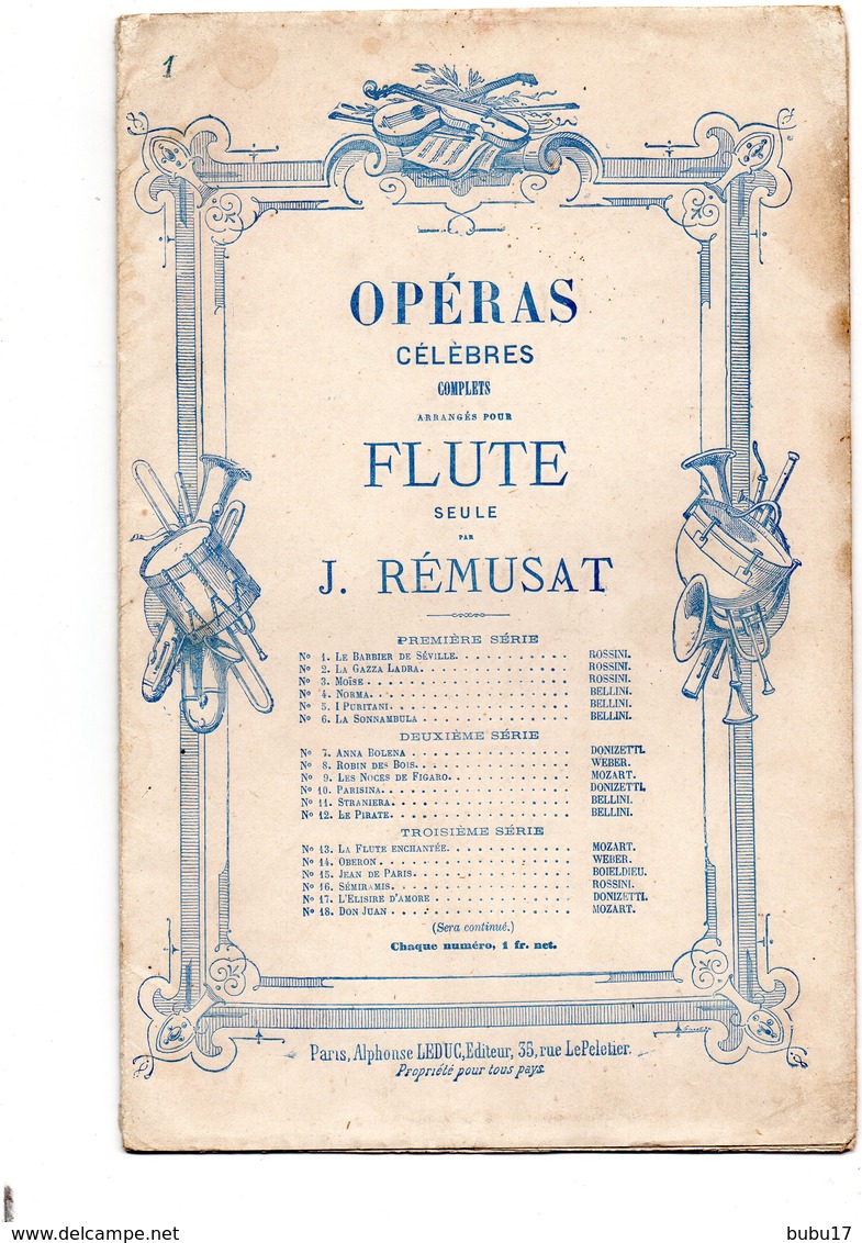 Opéras Pour Flûte Seule Par J.Remussat- N 1 Le Barbier De Séville - Opern