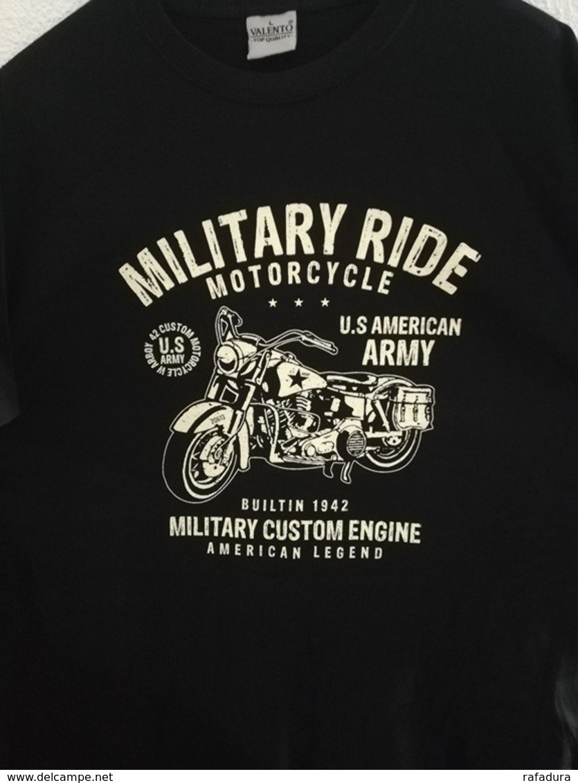 T SHIRT Noir US MILITARY RIDE AMERICAN LEGEND 1942 HARLEY Tailles S à XXL ( Tee Militaria Moto Biker ) - Vehicles