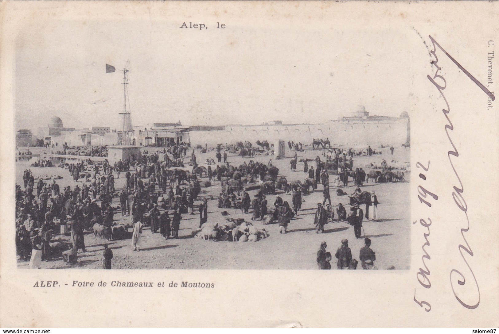 Cpa ALEP FOIRE DE CHAMEAUX ET DE MOUTONS 1902 - Siria