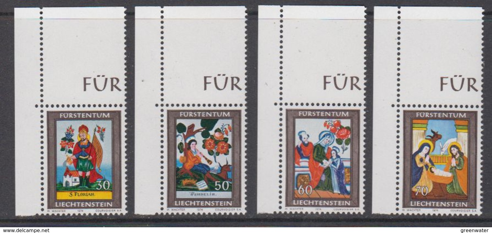 Liechtenstein 1974 Christmas / Weihnachten 4v (corners) ** Mnh (44369) - Ongebruikt