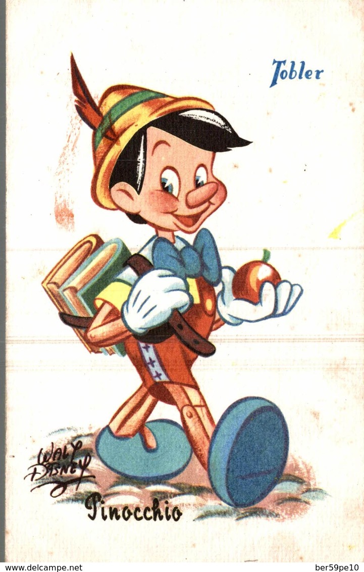 CARTE POSTALE PUBLICITAIRE CHOCOLATS TOBLER  WALT-DISNEY  PINOCCHIO - Autres & Non Classés