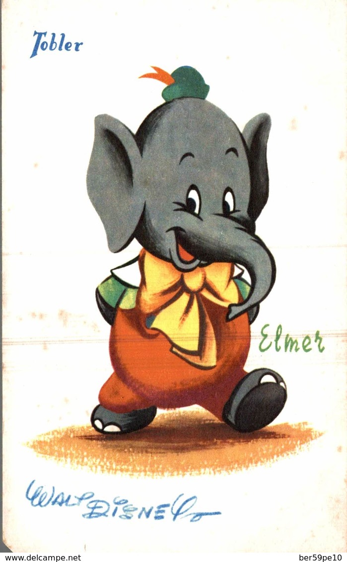 CARTE POSTALE PUBLICITAIRE CHOCOLATS TOBLER WALT-DISNEY  ELMER - Sonstige & Ohne Zuordnung