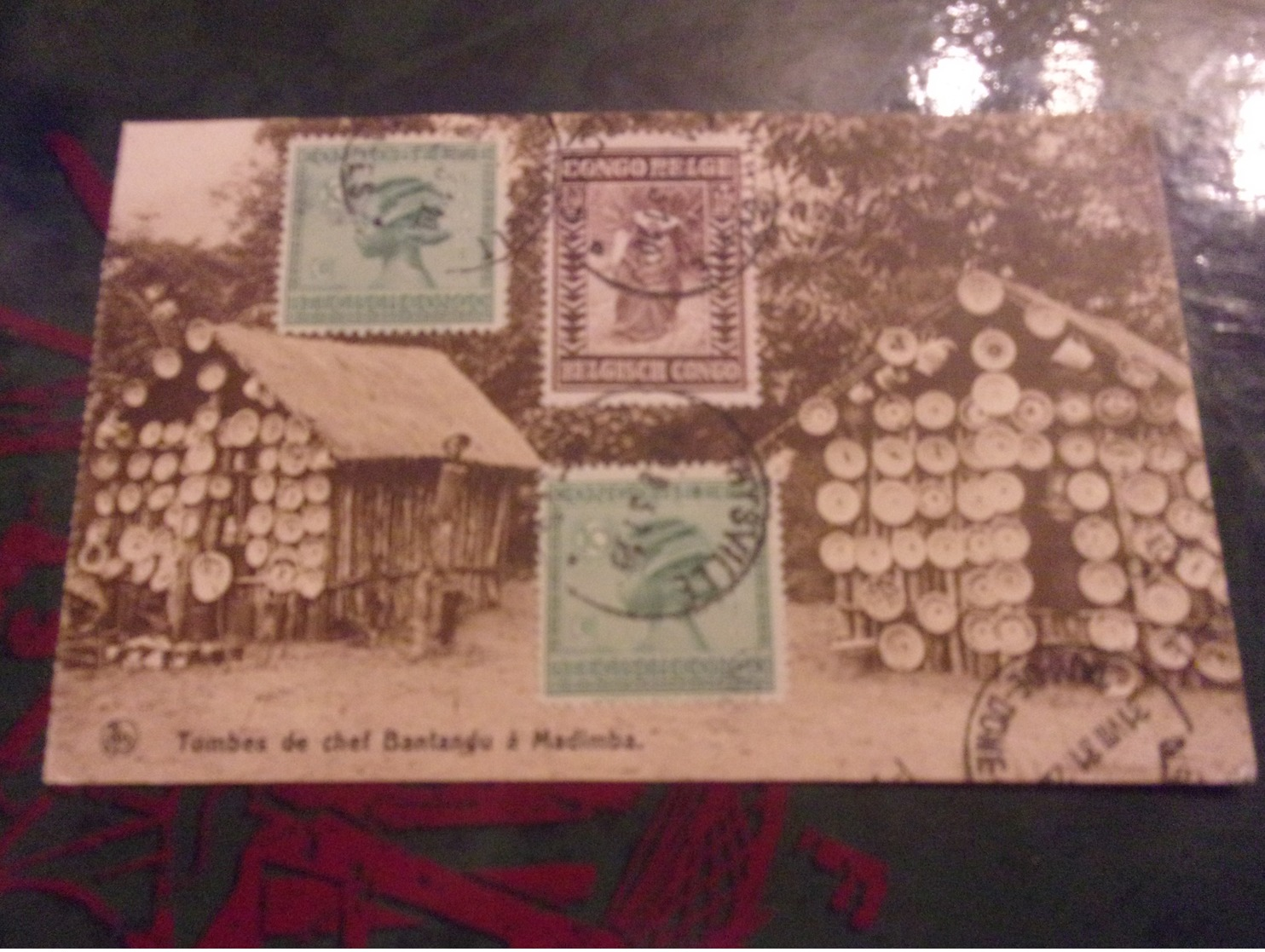 AFRIQUE CONGO BELGE VOYAGEE TIMBRE / STAMPS  TOMBES DE CHEF BANTANDU A MADIMBA  1931 - Congo Belga