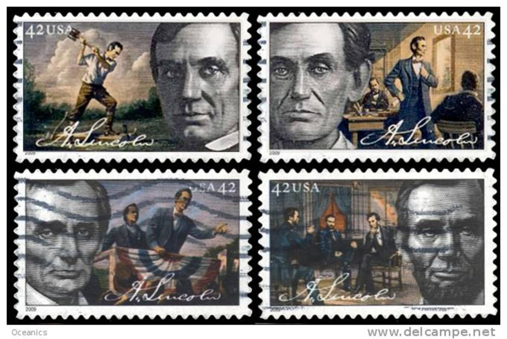 Etats-Unis / United States (Scott No.4380-83 - Abraham Lincoln) (o) - Used Stamps