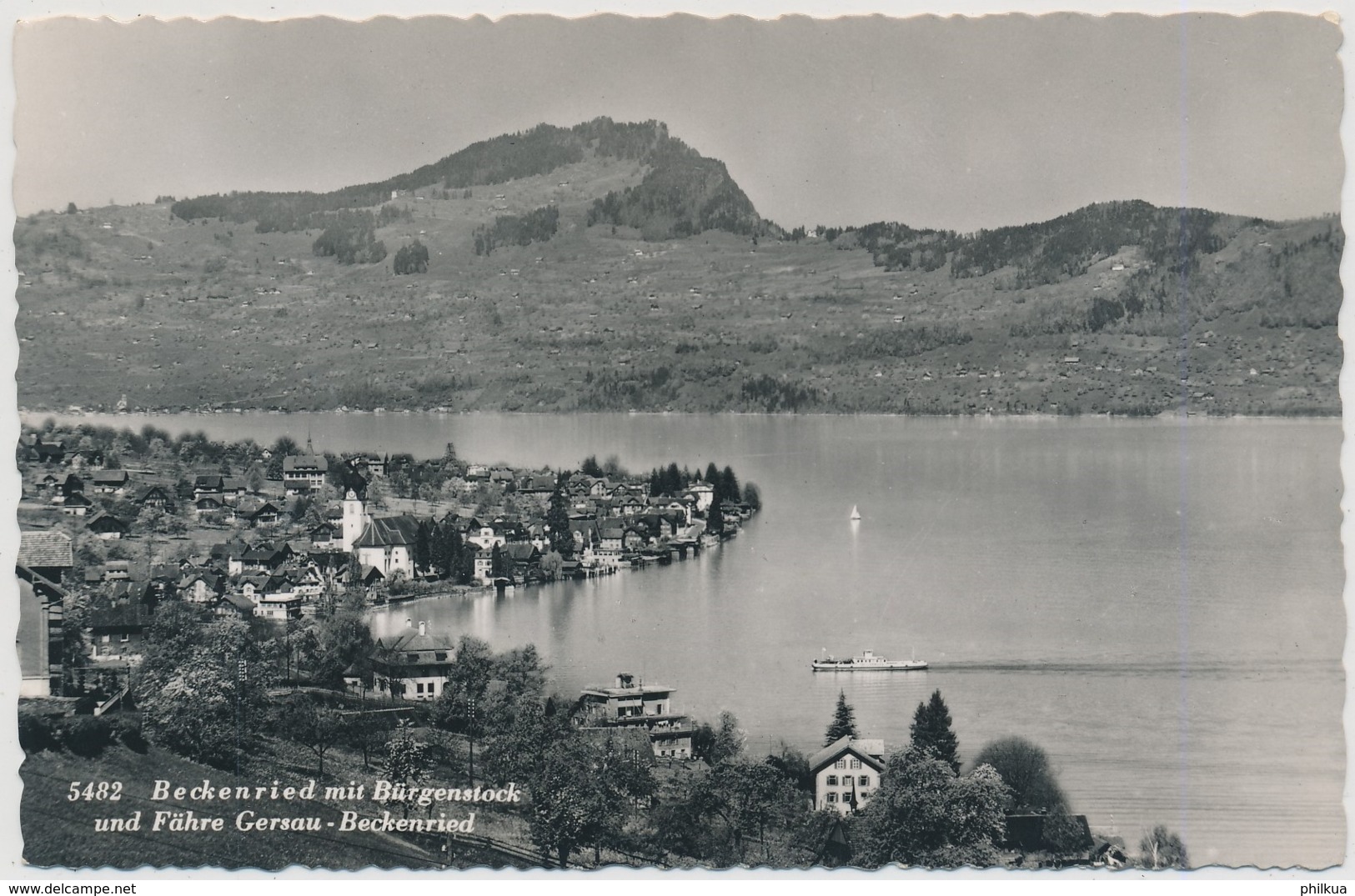 Beckenried Mit Bürgenstock Und Fähre Gersau-Beckenried - Beckenried