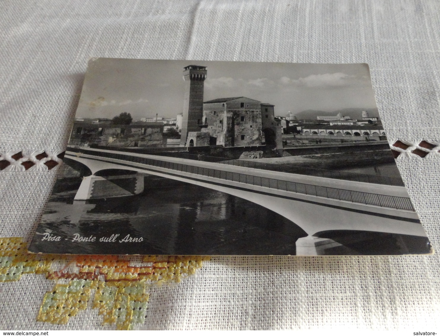 CARTOLINA PISA-PONTE SULL'ARNO-VIAGG.1958 - Pisa