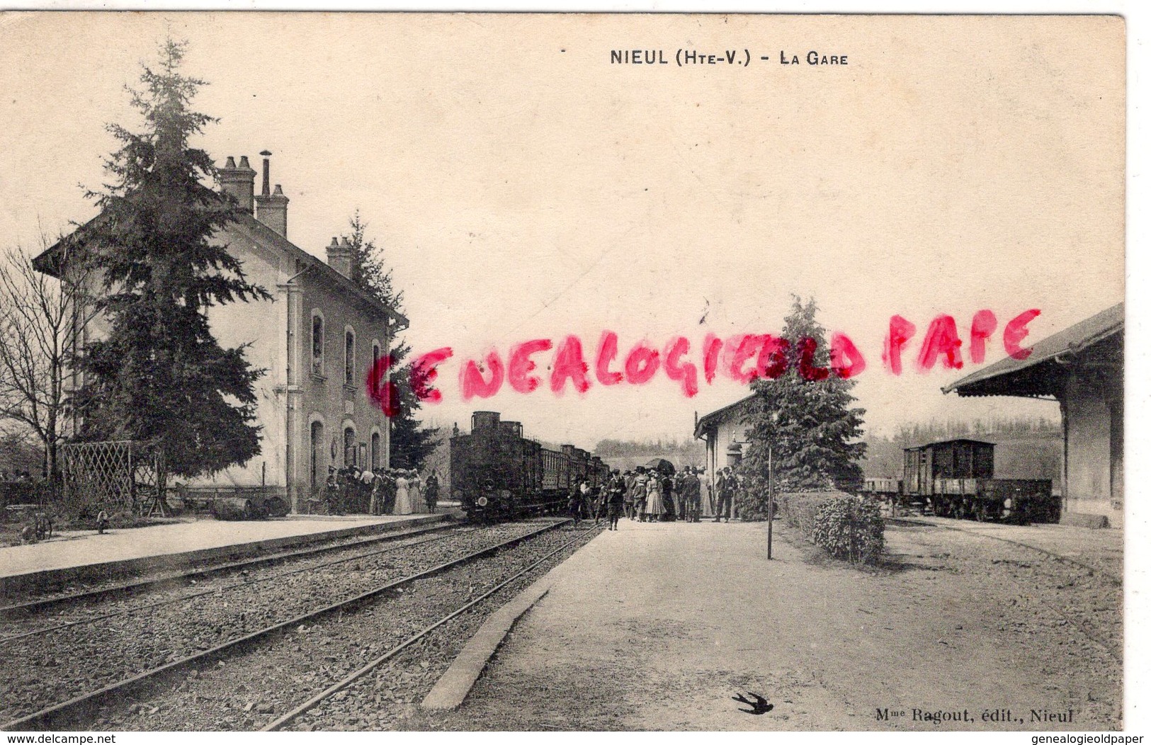 87-  NIEUL - LA GARE - EDITEUR MME RAGOUT 1907 - Nieul