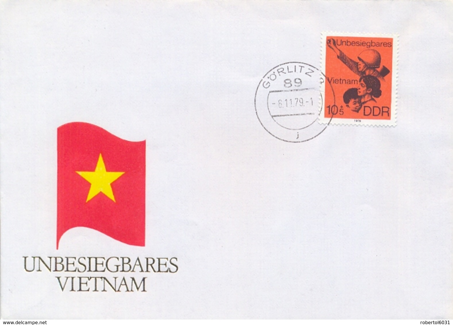 Germany DDR 1979 FDC Solidarity For Vietnam Soldier Mother And Child - Militaria