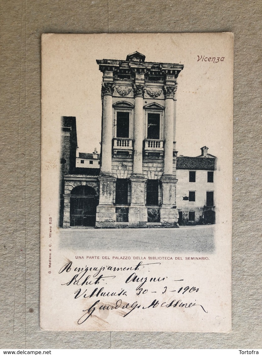 VICENZA UNA PARTE DEL PALAZZO DELLA BIBLIOTECA DEL SEMINARIO 1900 - Vicenza