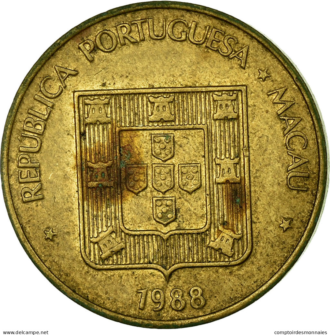 Monnaie, Macau, 10 Avos, 1988, TTB, Laiton, KM:20 - Macau