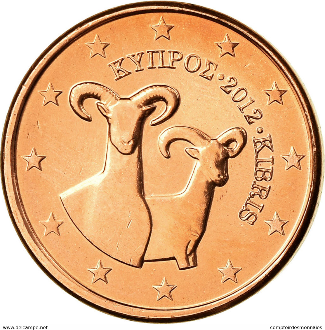 Chypre, Euro Cent, 2012, SPL, Copper Plated Steel, KM:78 - Cyprus