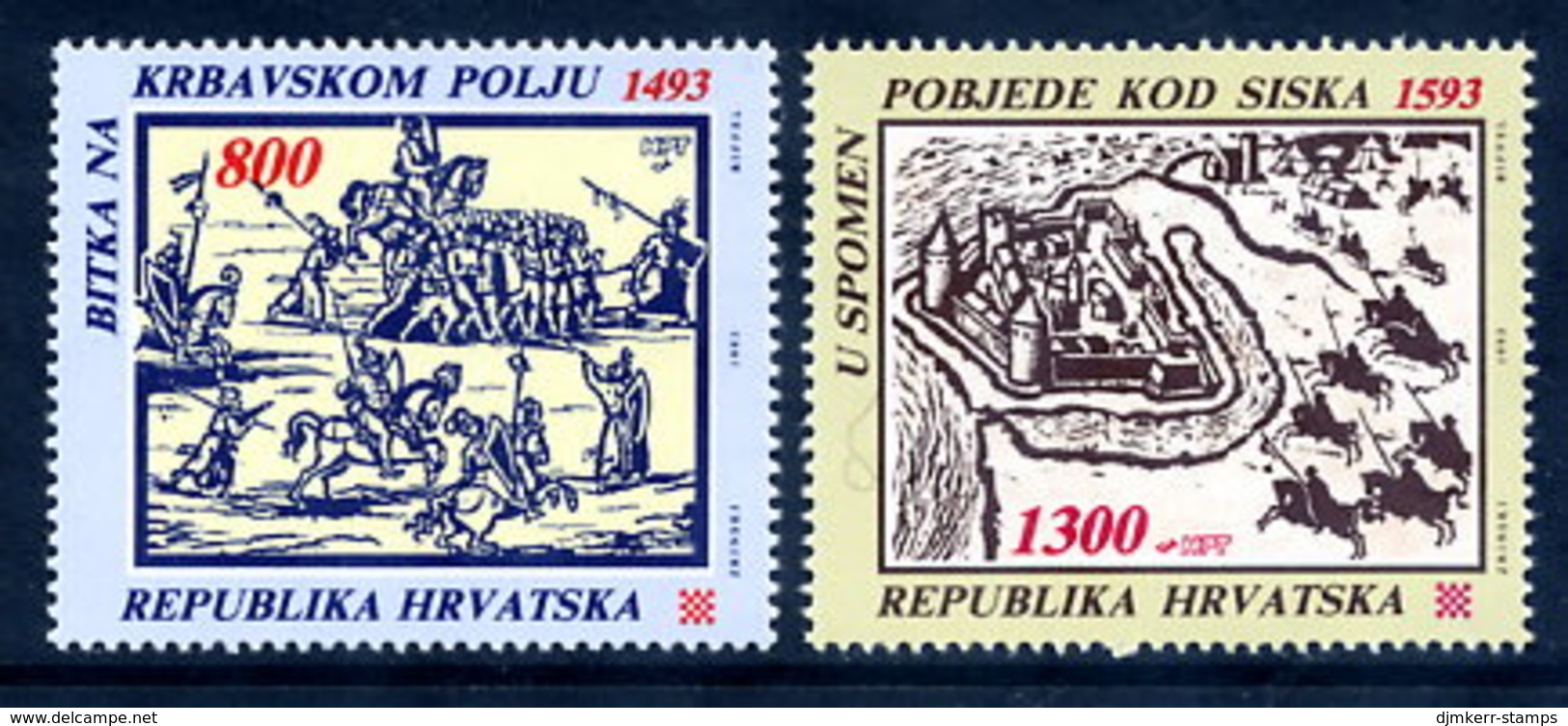 CROATIA 1993 Historic Battles MNH / **  Michel 248-49 - Croatia