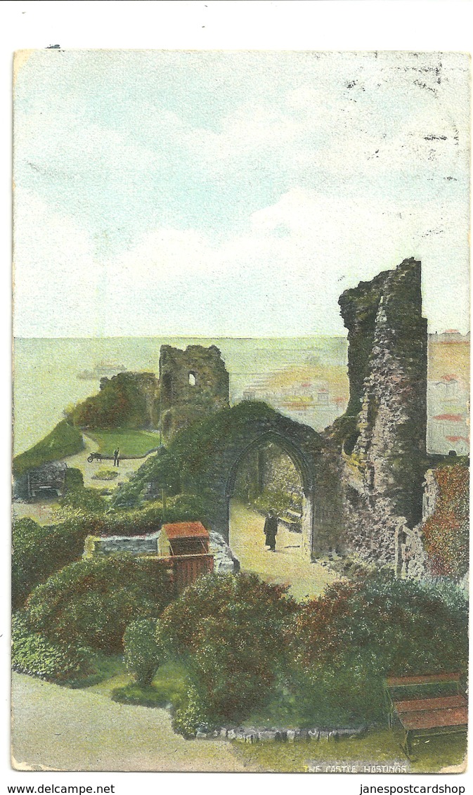 THE CASTLE HASTINGS SUSSEX With WAINFLEET LINCS R.S.O. POSTMARK - Hastings