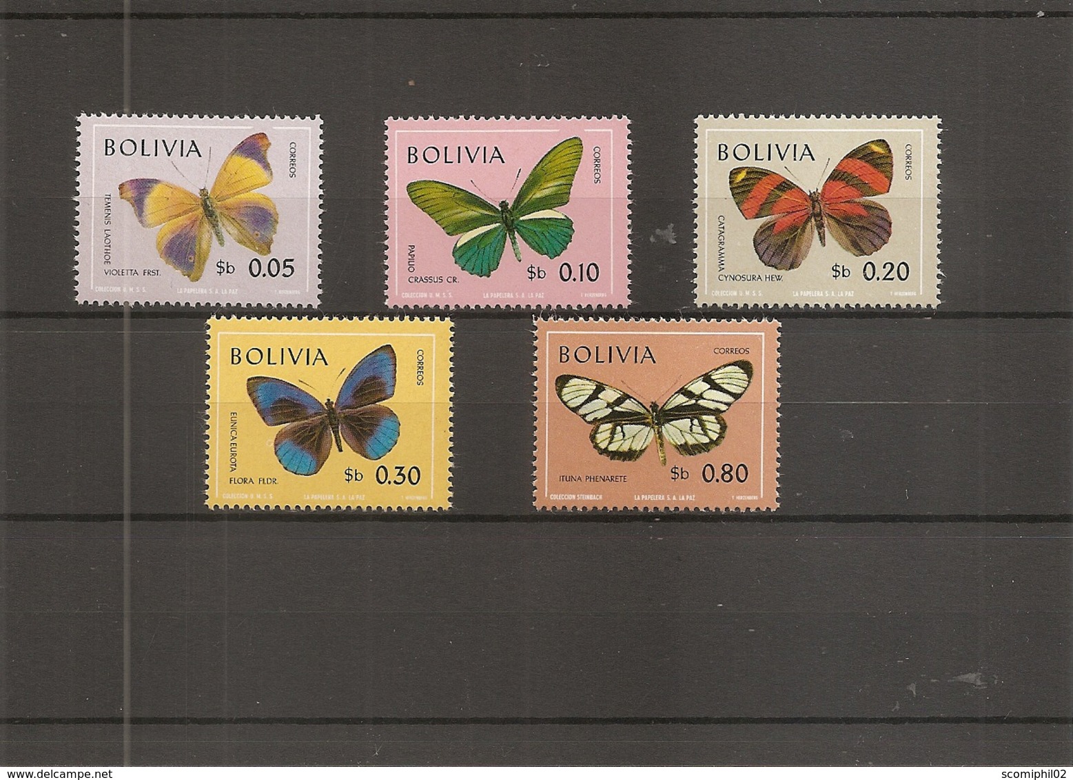 Papillons ( 488/492 XXX -MNH De Bolivie ) - Farfalle