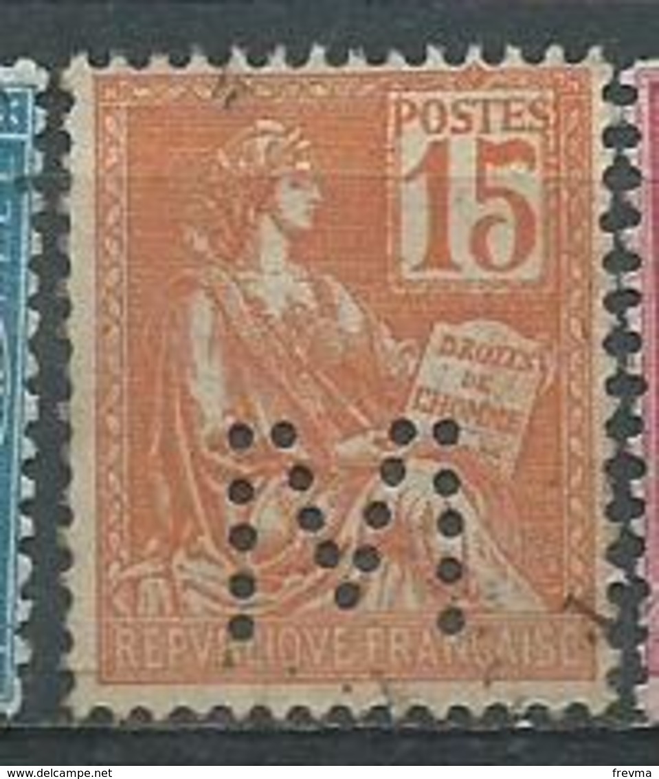 Timbre Type II Mouchon 1900-1901 Yvt 117 Perforé M - 1900-02 Mouchon