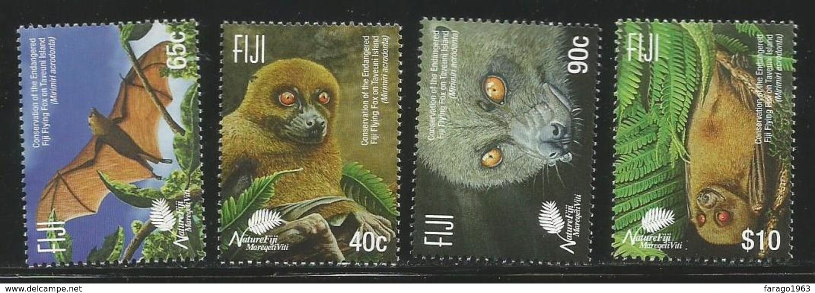 2015 Fiji Flying Foxes Bats Complete Set Of 4 MNH - Fiji (1970-...)